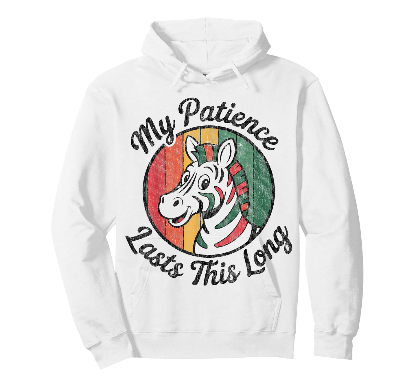 My Patience Lasts This Long Vibrant Retro Zebra Animal Lover T-Shirt