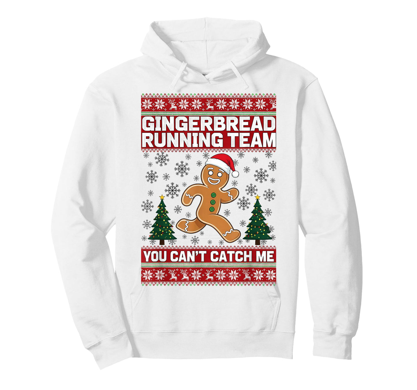 Christmas Gingerbread Running Team Funny Xmas Tee Boys Moms T-Shirt