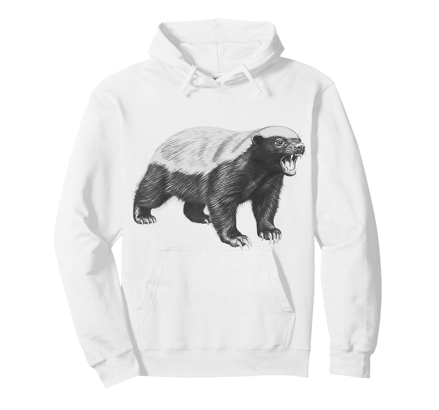 Vintage Honey Badger Drawing Realistic Wildlife Animal Art T-Shirt