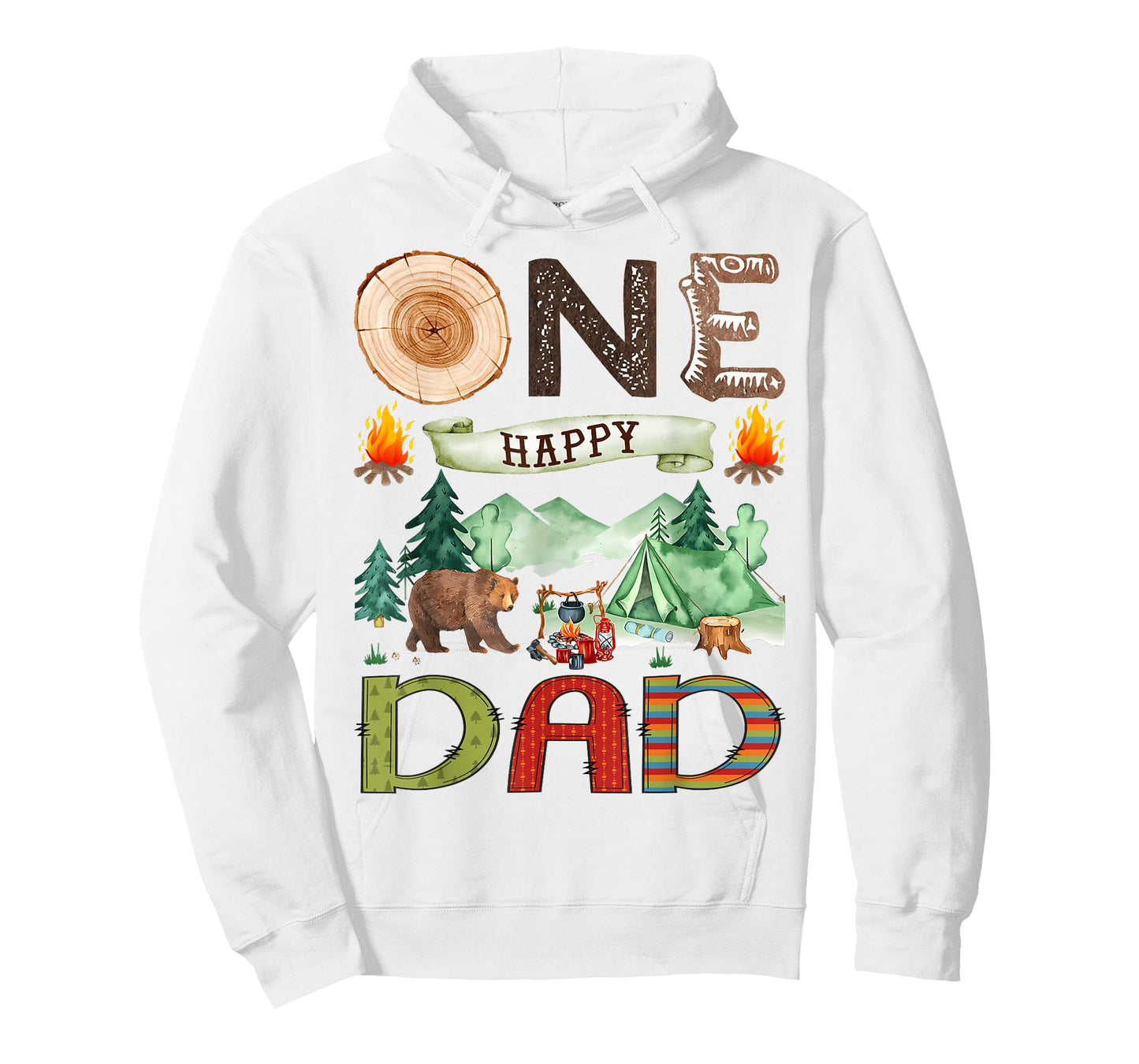 One Happy Dad Camper 1st Birthday Boy Camping Bear T-Shirt
