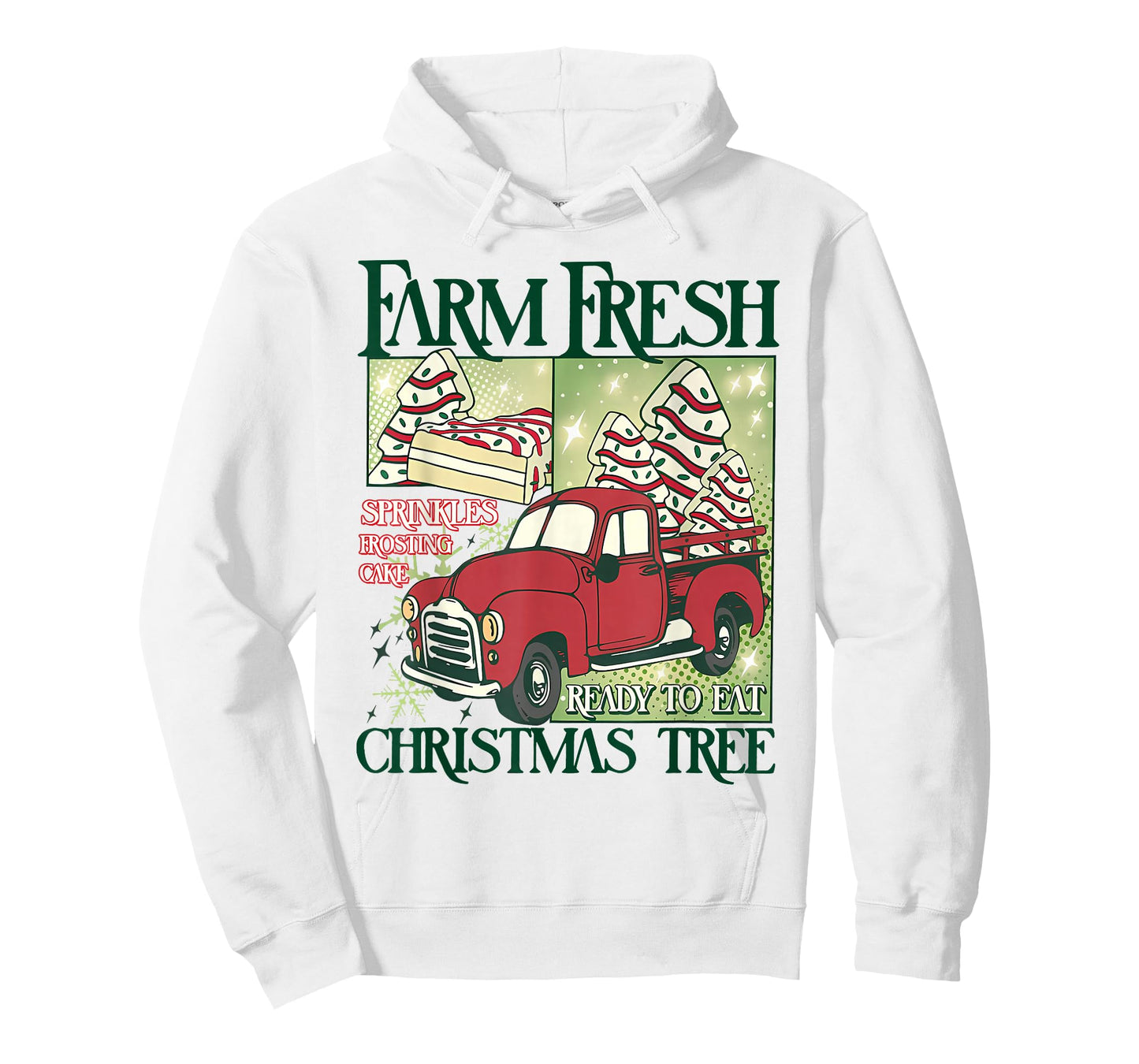 Farm Fresh Christmas Tree Funny Xmas Frosting Cake Debbie T-Shirt