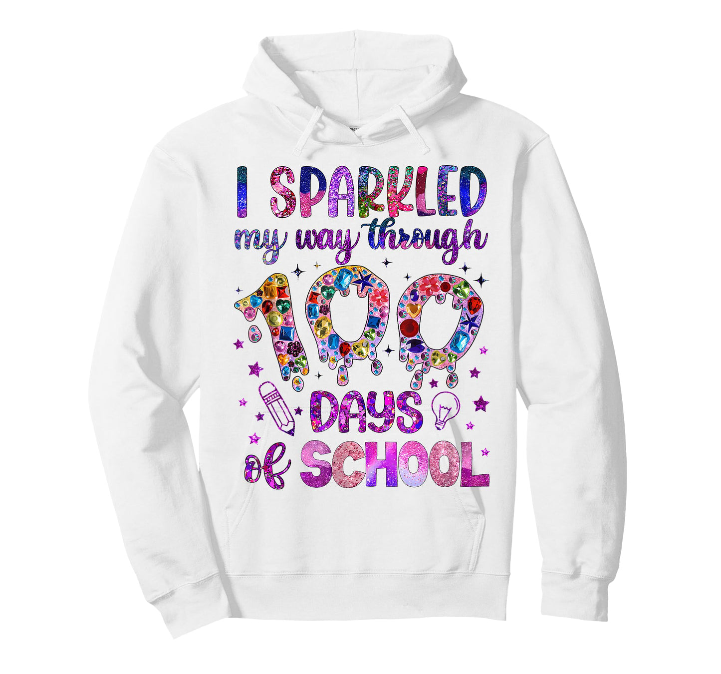 I Sparkled My Way Through 100 Days of School Funny Print T-Shirt