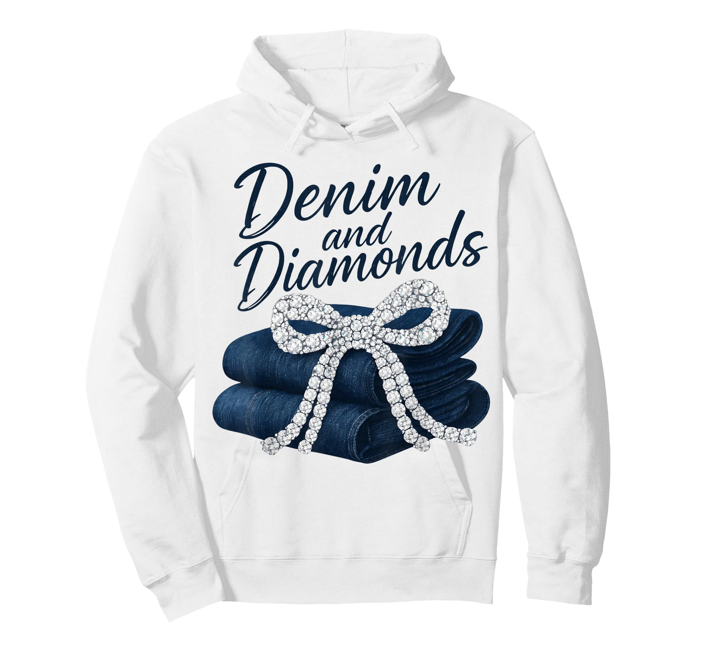 Denim and Diamonds Bow Glam Cowgirl Western for Ladies T-Shirt