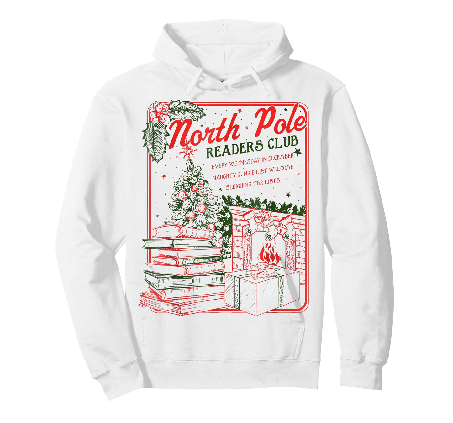 North Pole Book Club Christmas Bookish Xmas Books Lover T-Shirt
