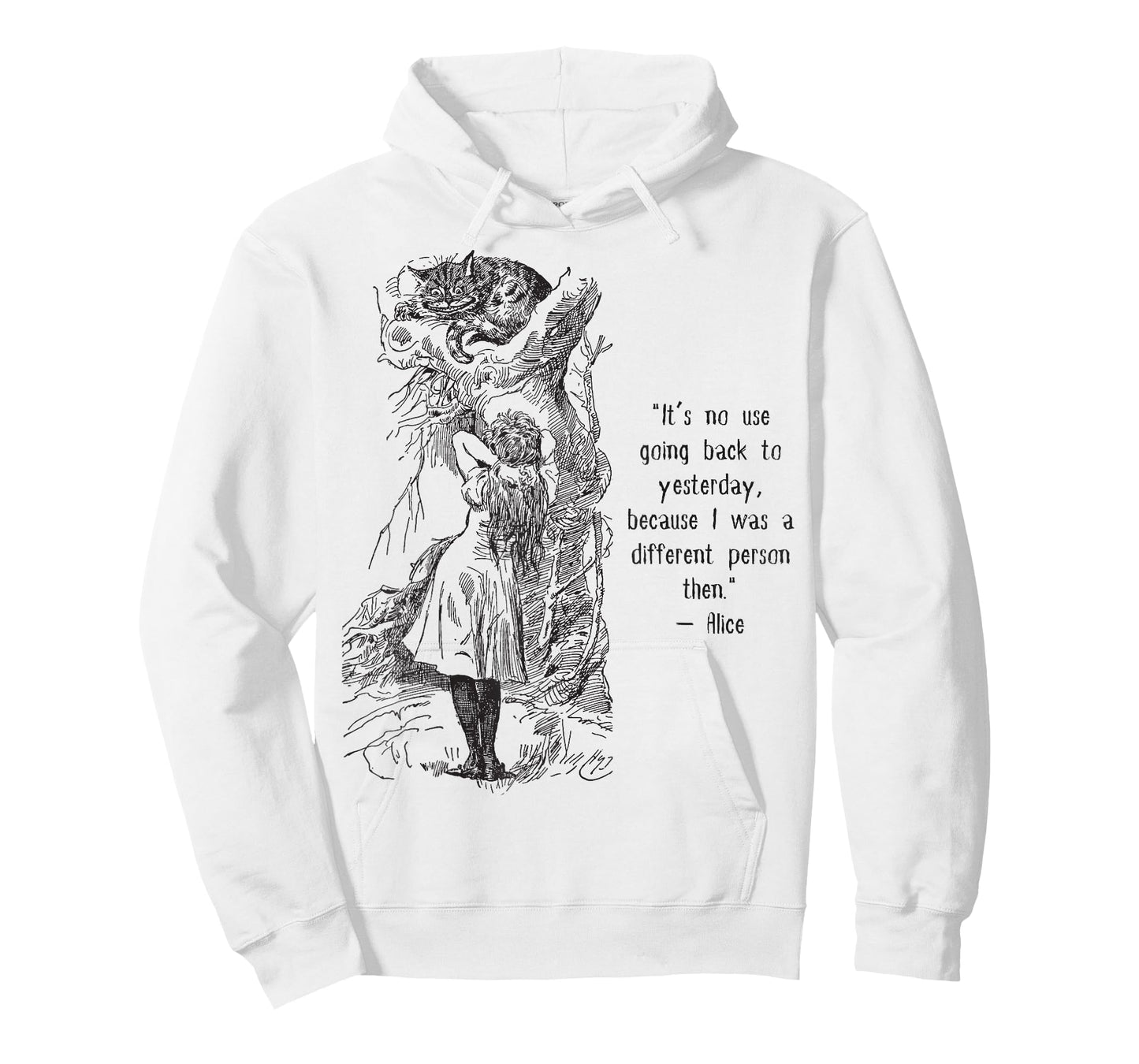 Alice Adventures Wonderland Vintage Book Quote Lewis Carrol T-Shirt