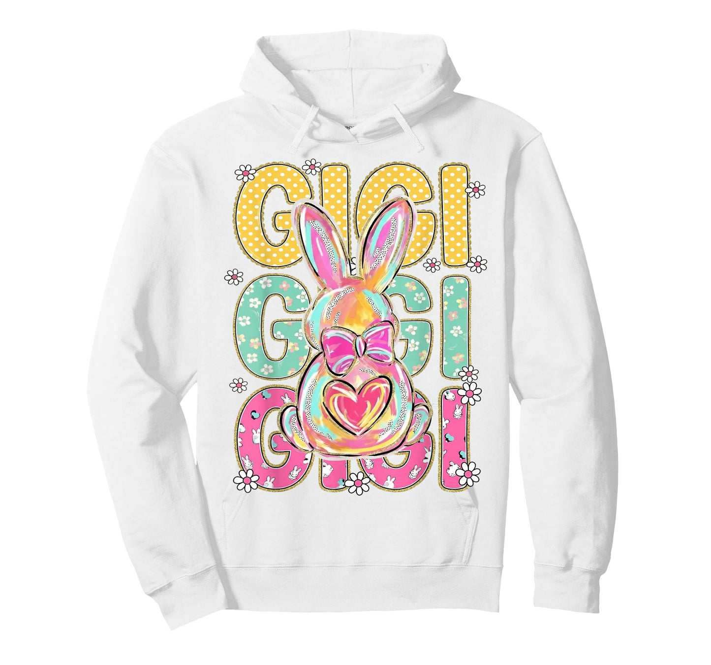 Gigi Easter Coquette Bow Floral Bunny Brushstroke Mother Day T-Shirt