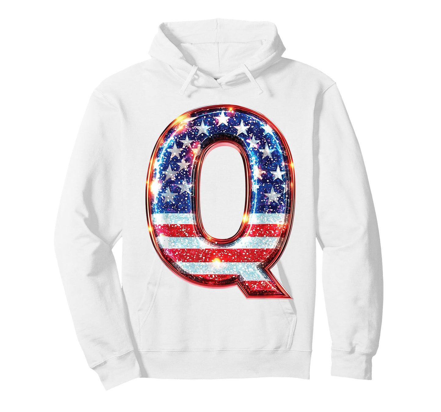 American Flag Letter Q Patriotic Alphabet T Shirt T-Shirt