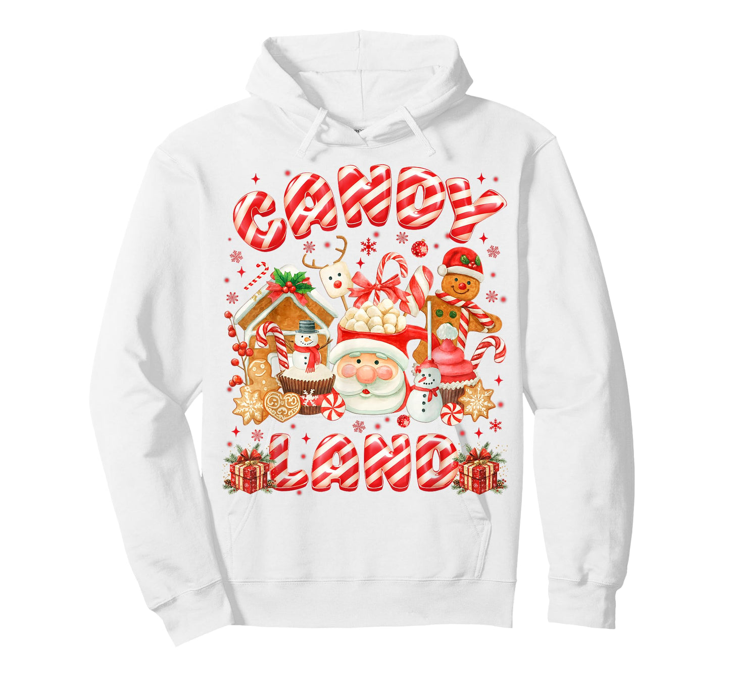Vintage Candy Cane Land Santa PJs Christmas Xmas Girl Women T-Shirt