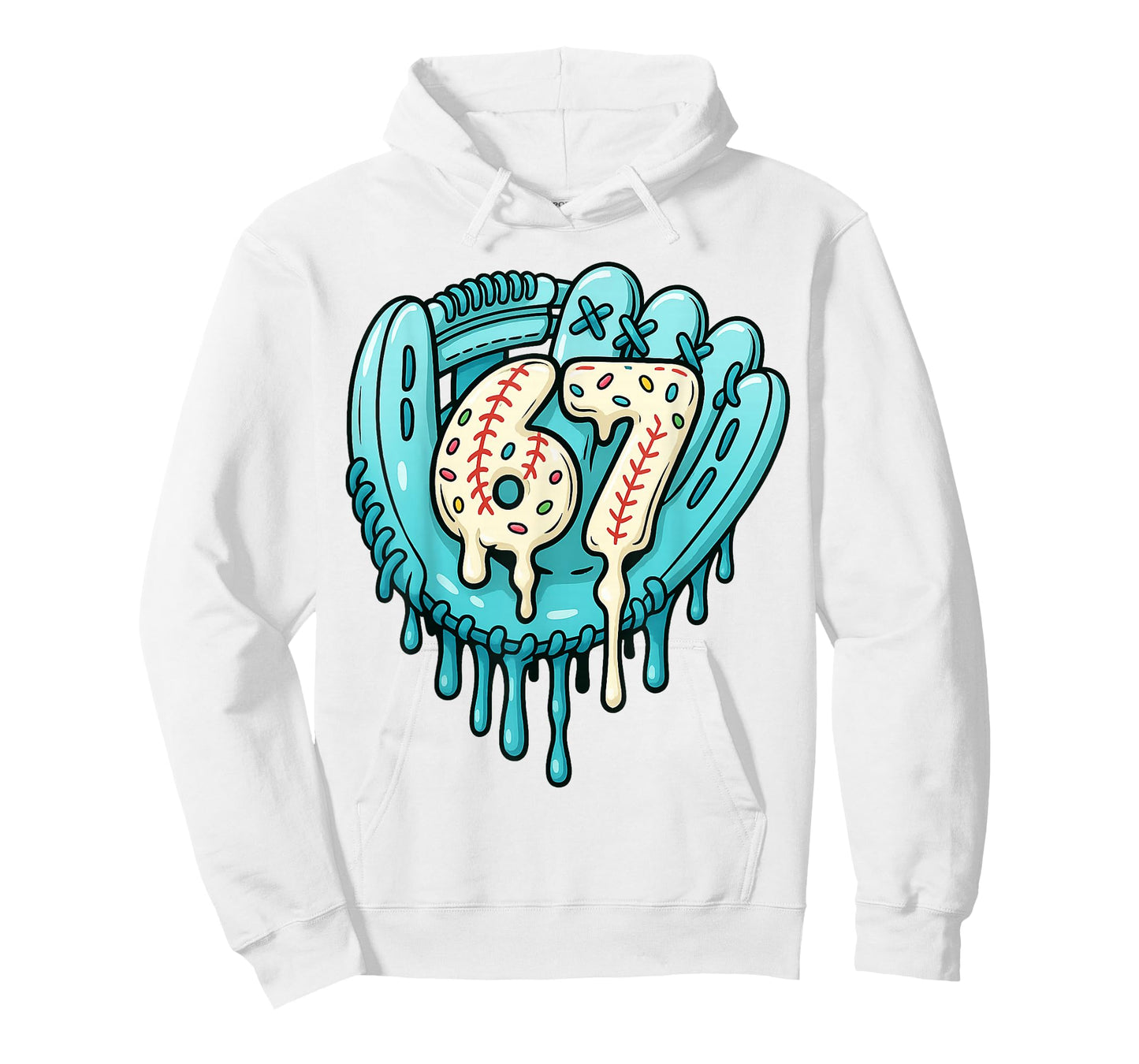 67 Ice Cream Drip Funny Six Seven Baseball T-Shirt
