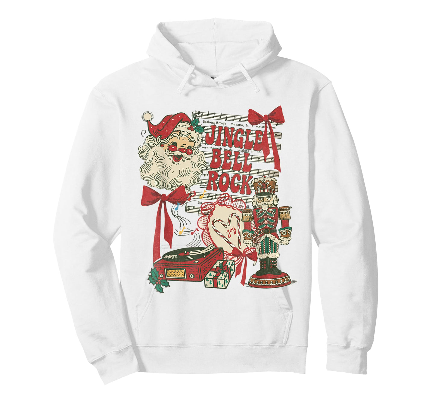 Vintage Funny Retro Christmas Collage Jingle Bell Rock Santa T-Shirt