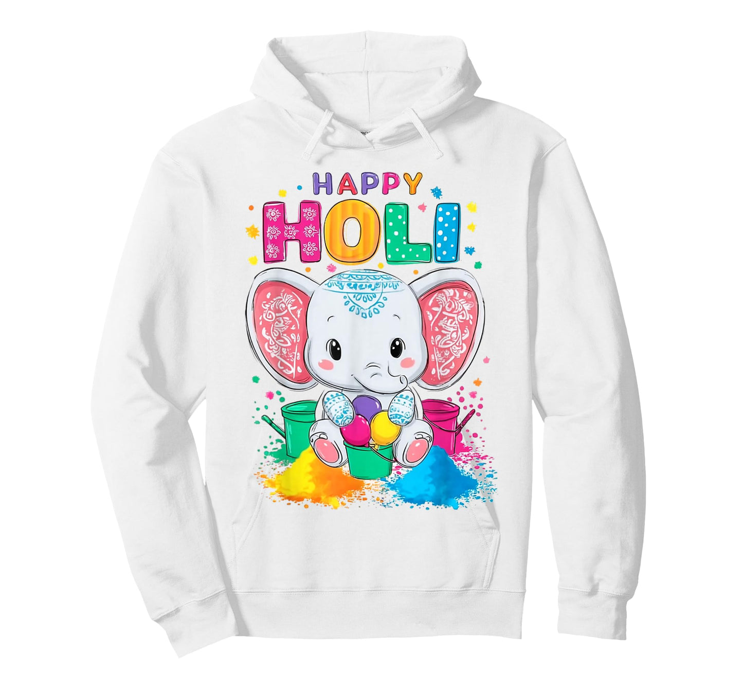 Kids Happy Holi Festival India Color Elephant Hindu Gifts T-Shirt