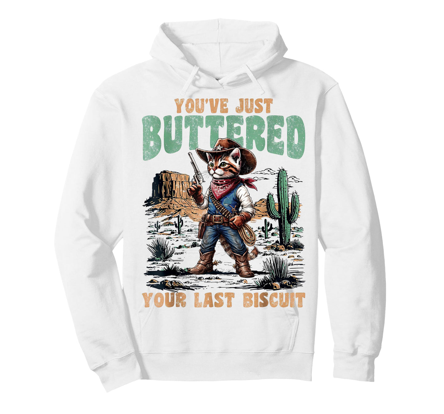 You've Just Buttered Your Last Biscuit Western Cat Cowboy T-Shirt