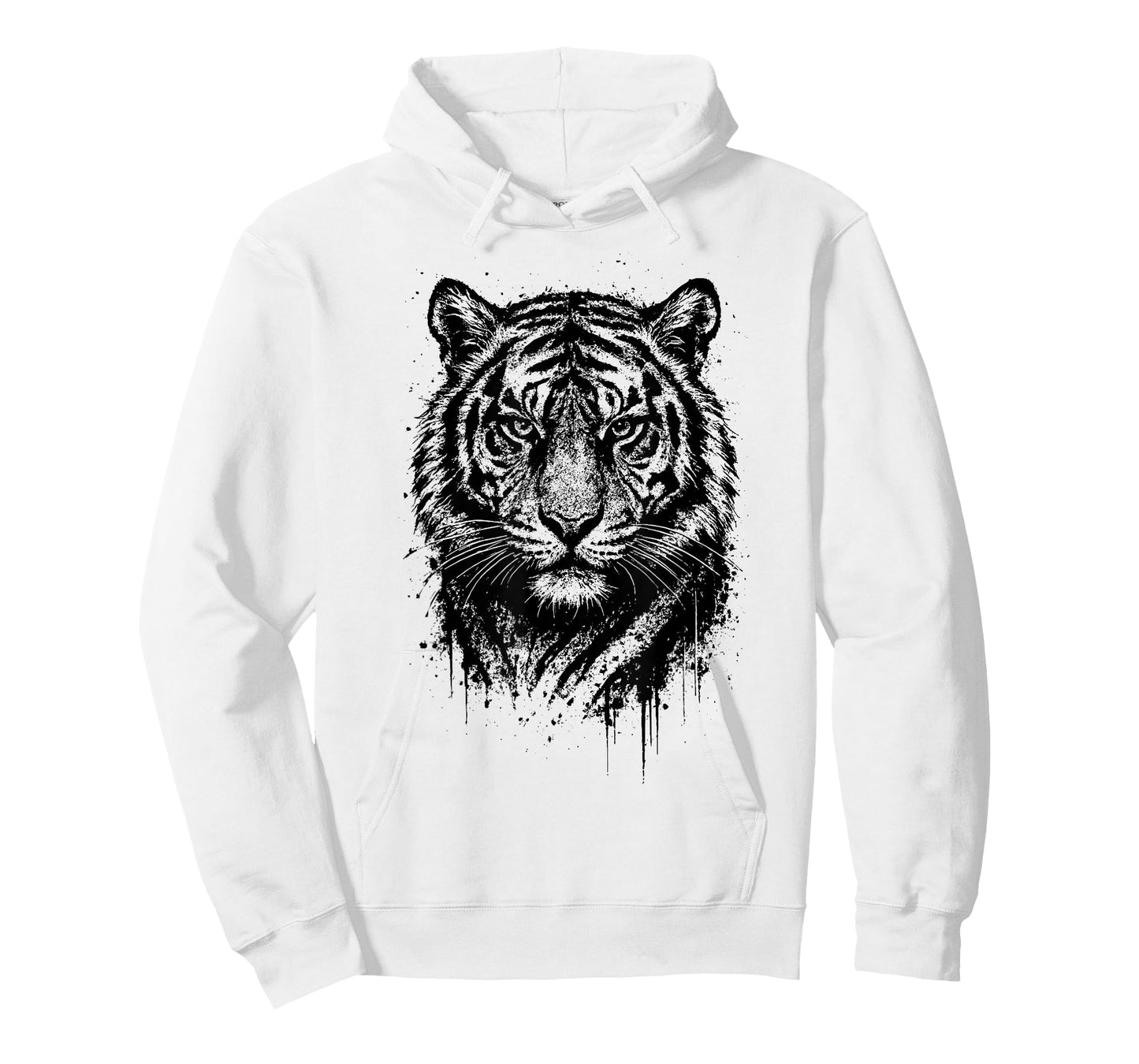 Tiger Ink Art Grunge Aesthetic Jungle Predator Portrait T-Shirt