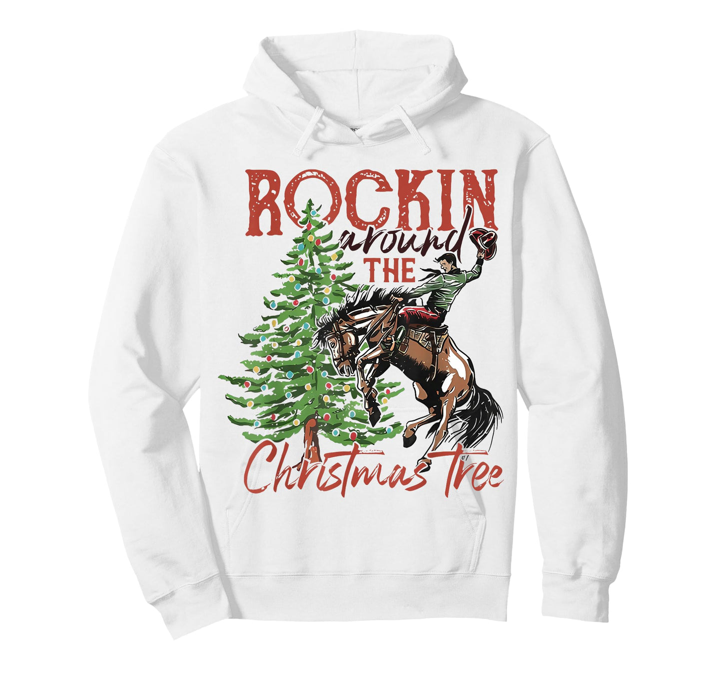 Rocking Around The Christmas Tree Santa Rock and Roll Guitar T-Shirt
