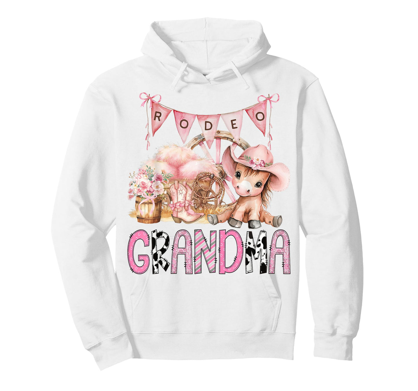 Rodeo Grandma Pink Cowgirl Coquette 1St Birthday Girl T-Shirt