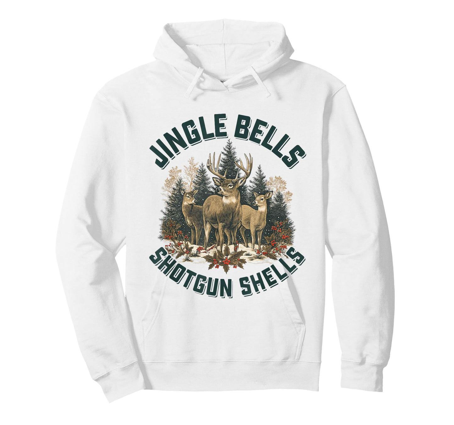 Jingle Bells Shotgun Shells Vintage Deer Hunting Christmas T-Shirt