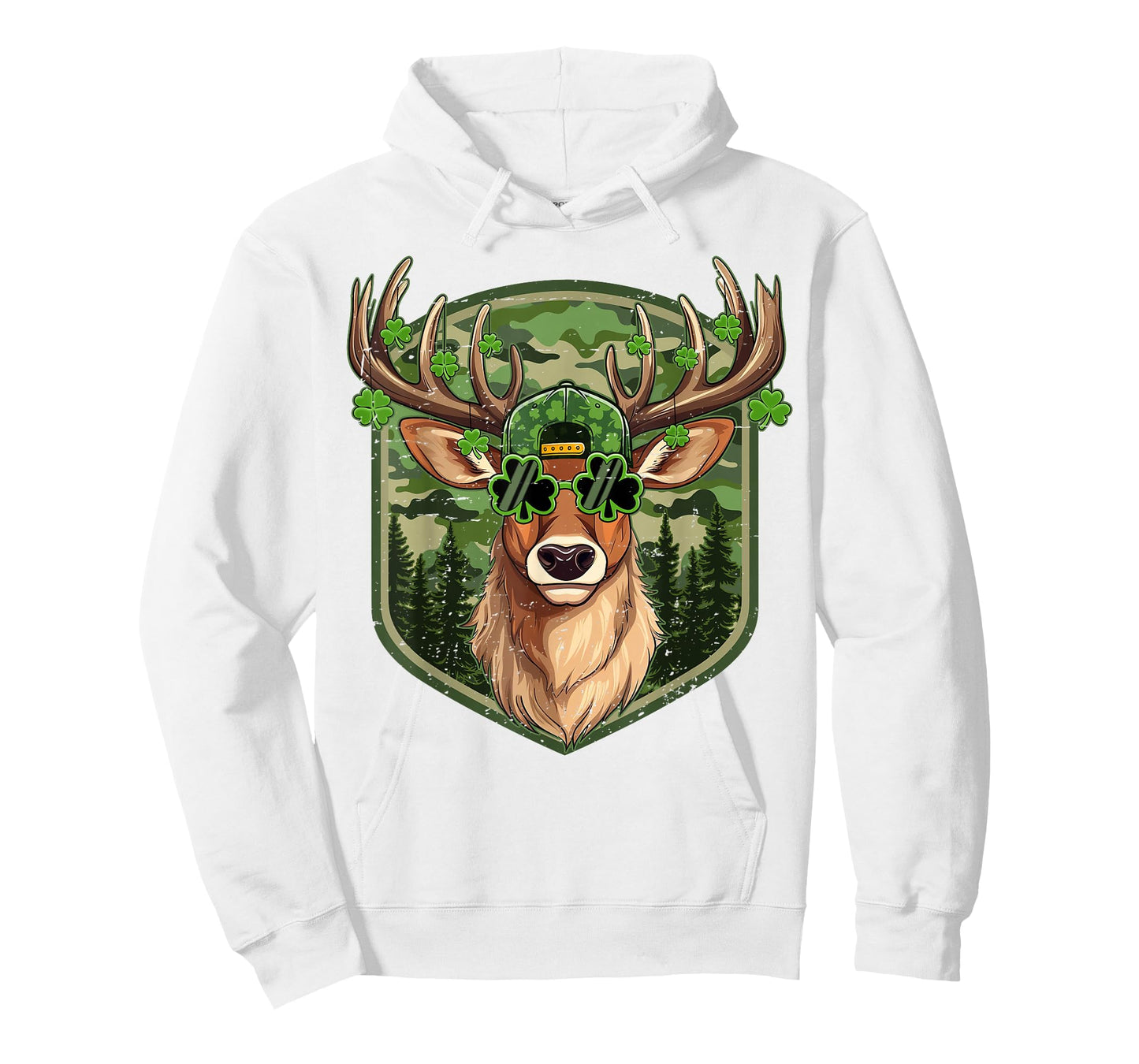 St Patricks Day Buck Camo Deer Retro Hunting Boys Cap Men T-Shirt