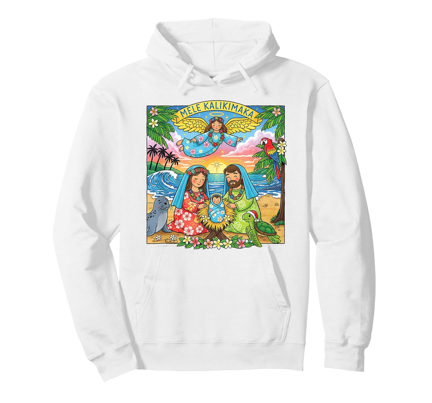 Hawaiian Christmas Nativity Mele Kalikimaka Christian T-Shirt
