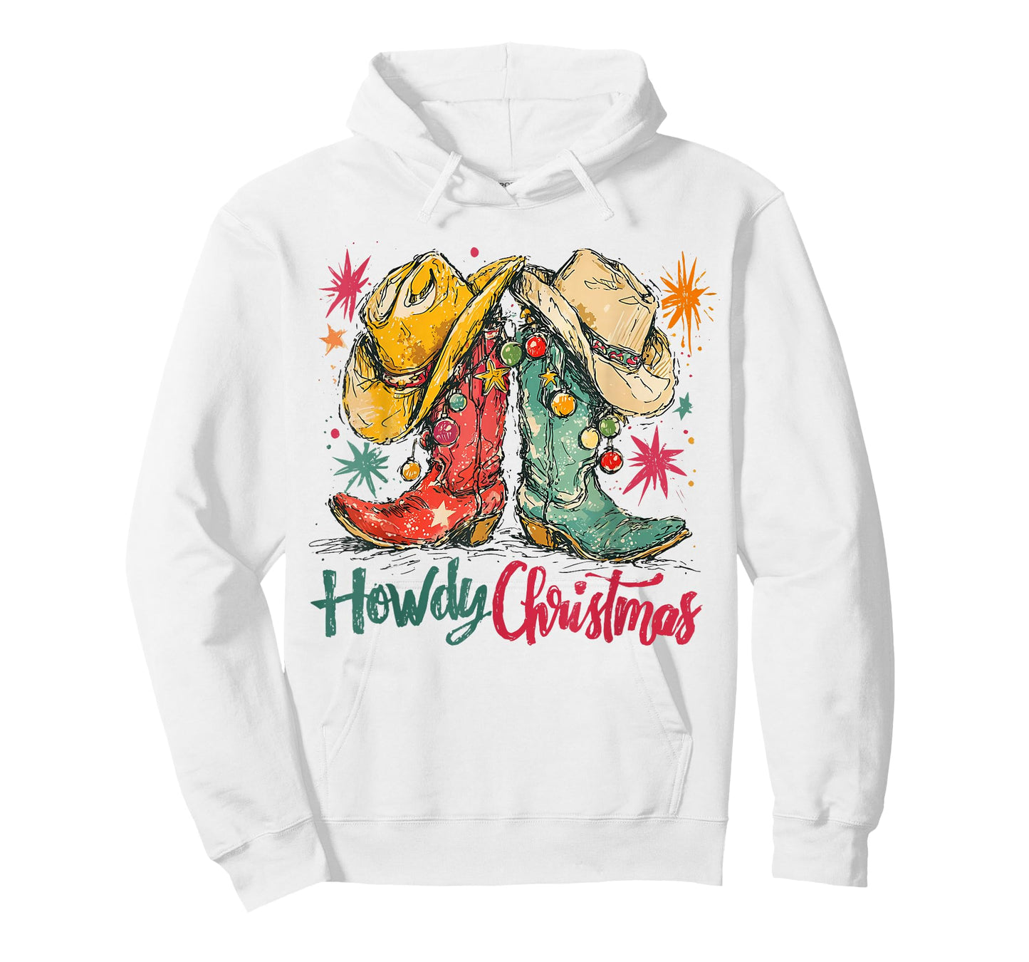Howdy Christmas Western Cowgirl Boots Retro Country Holiday T-Shirt