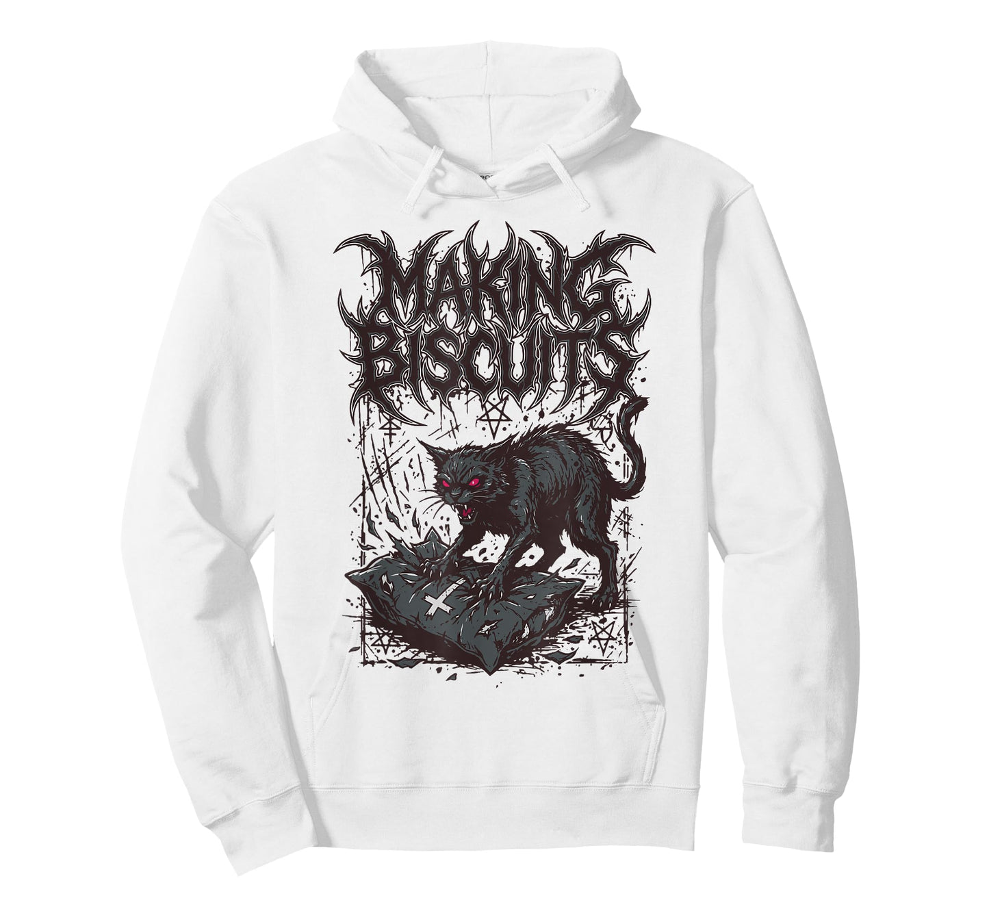 Death Metal Cat Making Biscuits Funny Heavy Metal T-Shirt