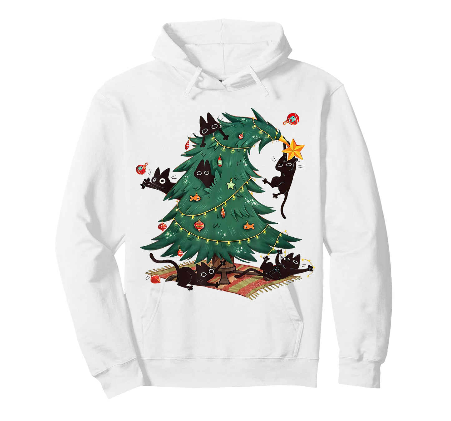 Christmas Tree and Cat Cute Christmas Cat Lover T-Shirt