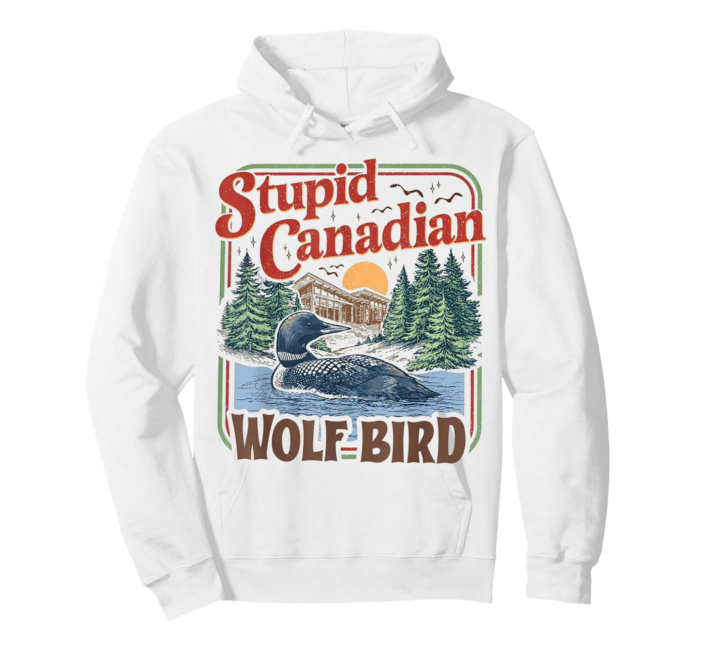 Stupid Canadian Wolf Bird Heated Hockey Meme Inspired T-Shirt