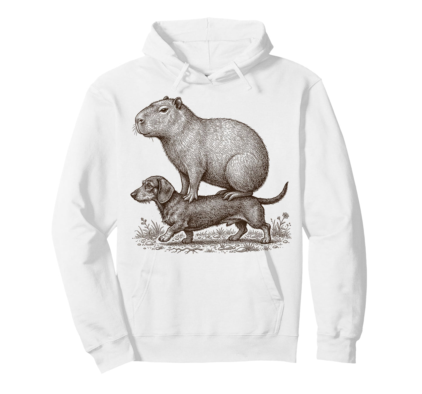 Funny Vintage Capybara Riding Wiener Dachshund Dog Lover T-Shirt