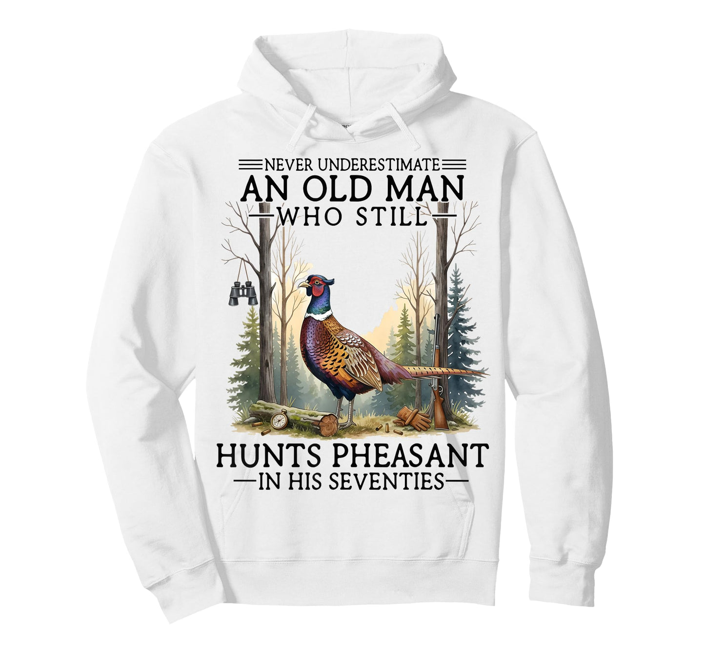 an Old Man Who Still Hunts Pheasant in 70s T-Shirt