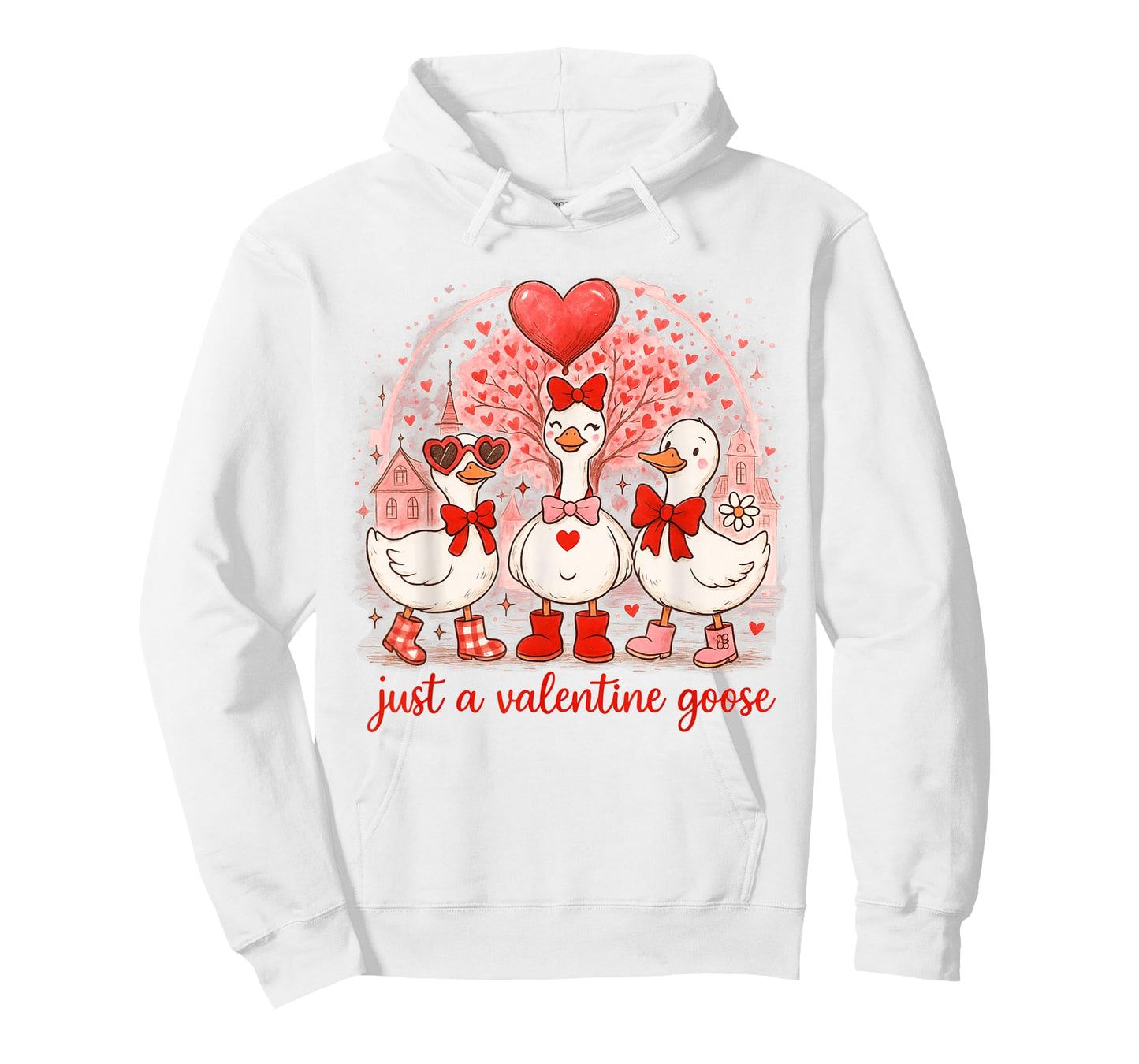 Just A Valentines Goose Romantic Silly Goose Coquette T-Shirt