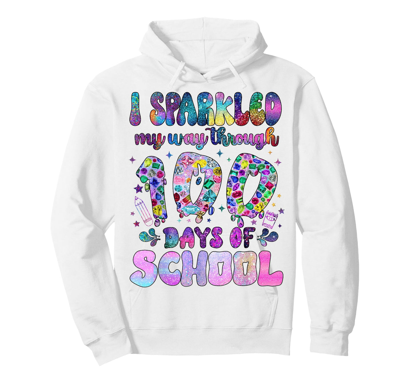 I Sparkled My Way Through 100 Days of School Girl Teacher T-Shirt