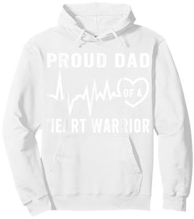 Proud Dad of a Heart Warrior CHD Awareness Wear Red Hoodie - Hoodie | White