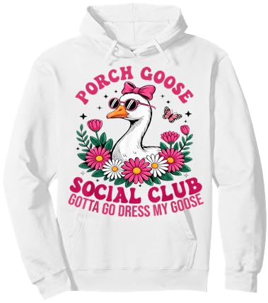 Porch Goose Social Club Gotta Go Dress My Goose Lover Hoodie - Hoodie | White