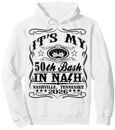 It’s My Nashville 50th Birthday Whiskey Theme Double Print Hoodie - Hoodie | White