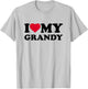 I Love My Grandy Heart Grandma Family T-Shirt - T-Shirt | Ash