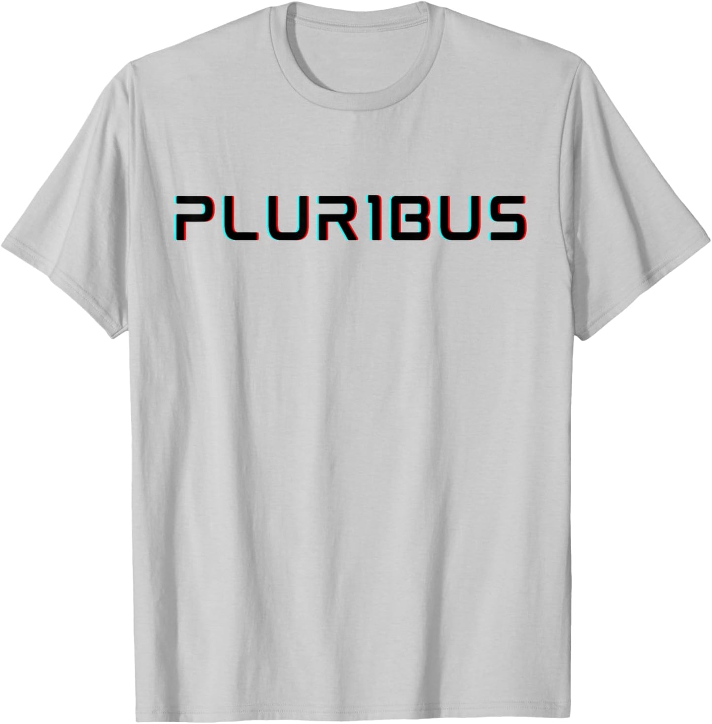 E Pluribus Unum Glitch Text Anaglyph Cyberpunk & Vaporwave T-Shirt - T-Shirt | Ash
