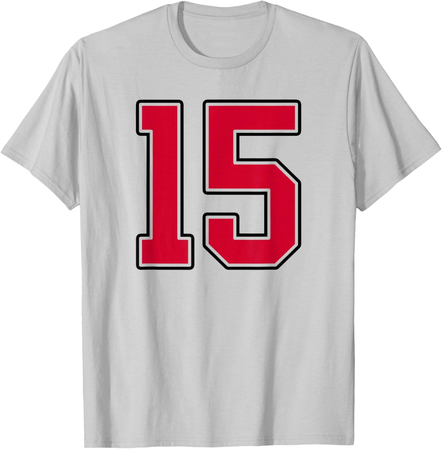 Red and Black Number 15 Jersey Player Uniform #15 T-Shirt - T-Shirt | Ash