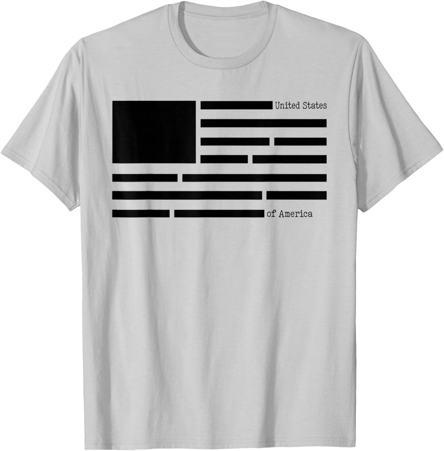 United States of America Document Censored File USA Flag T-Shirt - T-Shirt | Ash