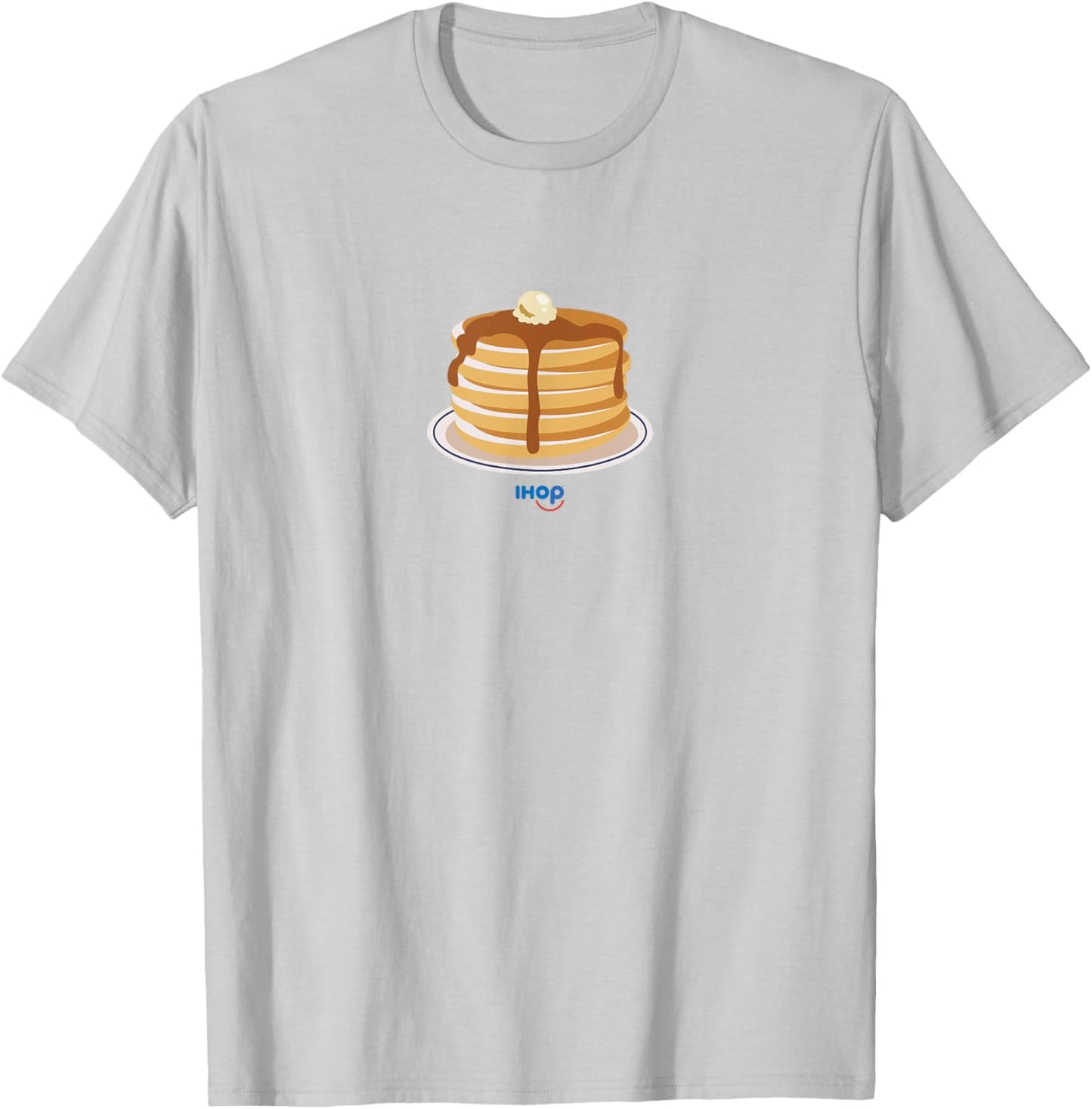 IHOP Pancake Pile Plate T-Shirt - T-Shirt | Ash