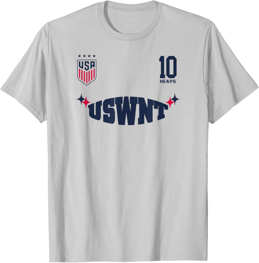 Lindsey Heaps 10 White USWNT Officially Licensed T-Shirt - T-Shirt | Ash