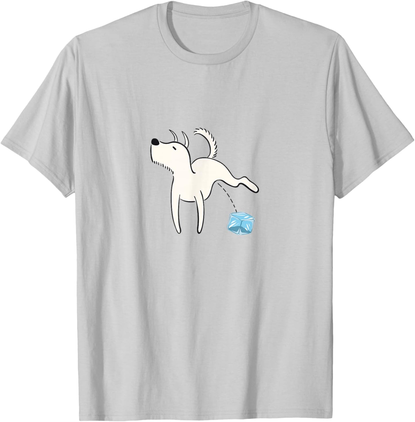 Anti Ice Funny Dog Ice Cube T-Shirt - T-Shirt | Ash