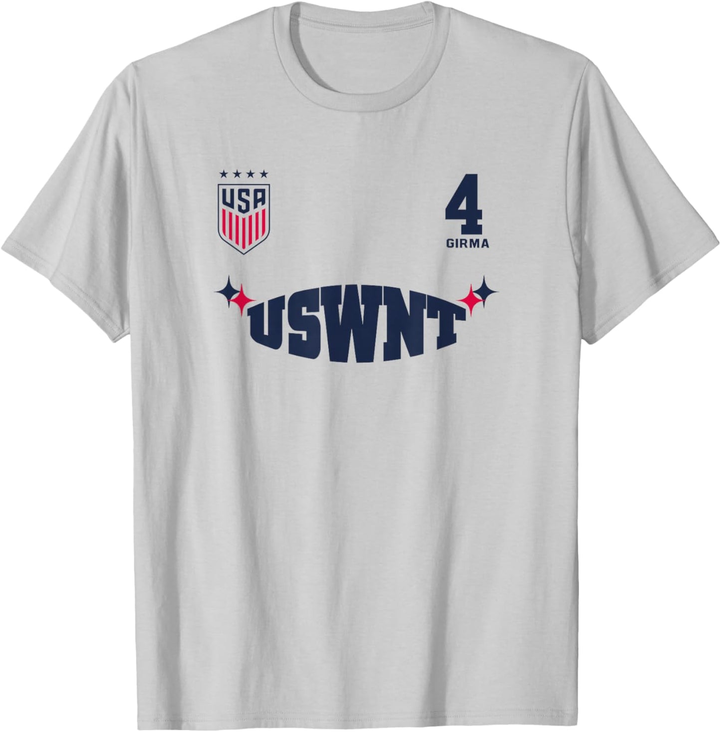Naomi Girma 12 White USWNT Officially Licensed T-Shirt - T-Shirt | Ash