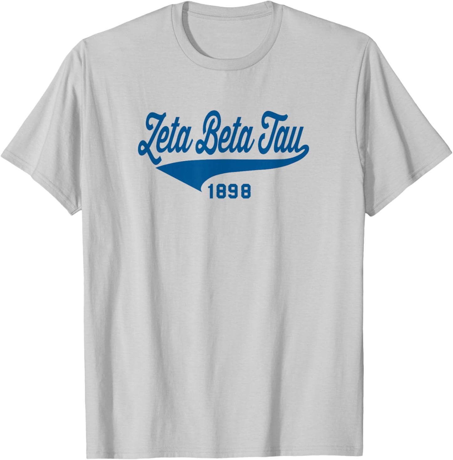 Licensed Zeta Beta Tau Navy Retro Script T-Shirt - T-Shirt | Ash