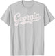 Vintage Georgia Script Retro Swoosh Design T-Shirt - T-Shirt | Ash