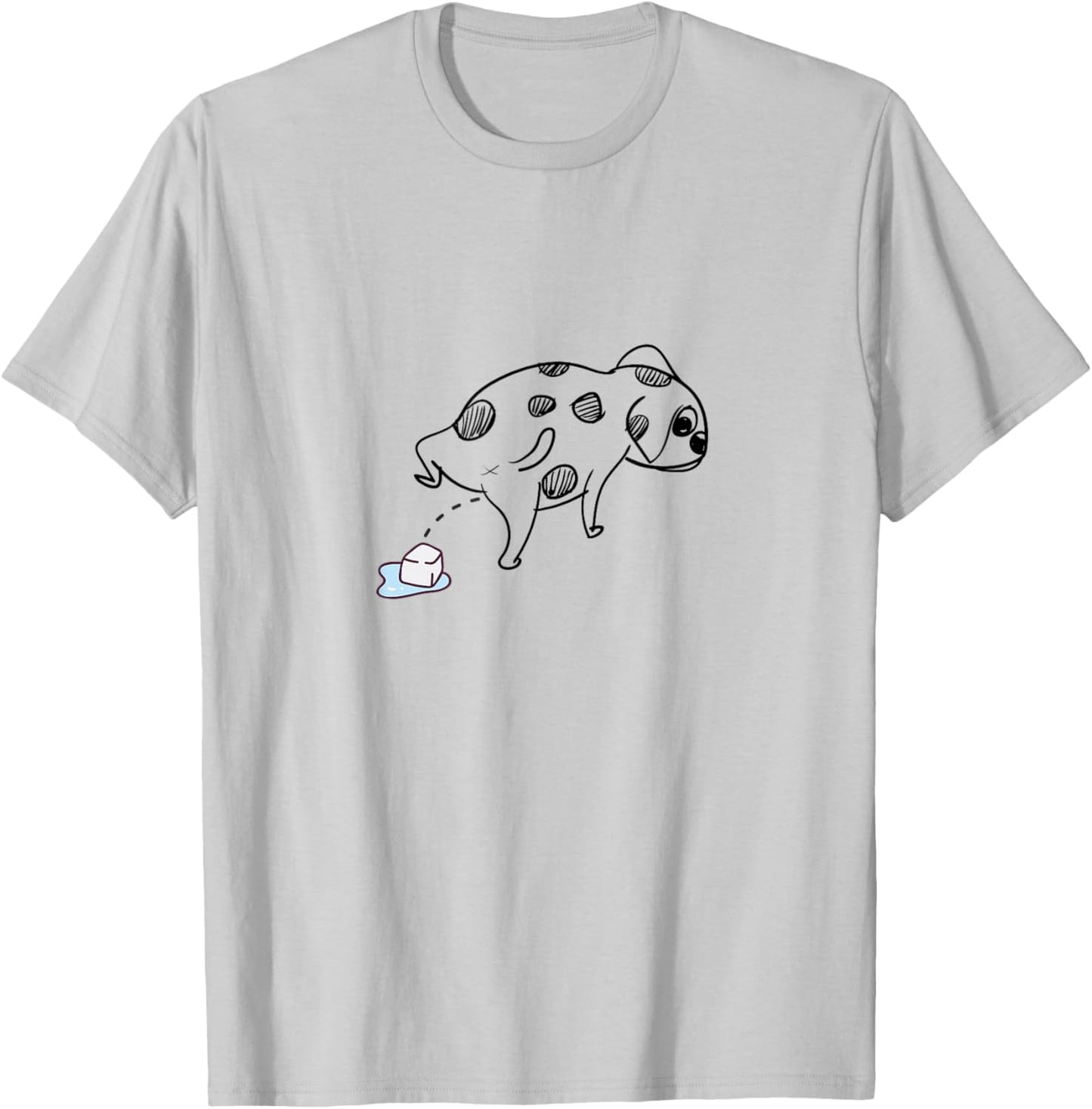 Anti Ice Funny Dog Ice Cube T-Shirt - T-Shirt | Ash