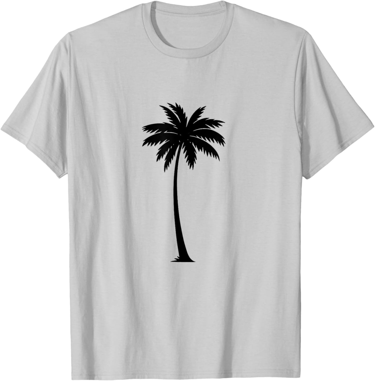 Minimalist Palm Tree Silhouette Coastal Design T-Shirt - T-Shirt | Ash