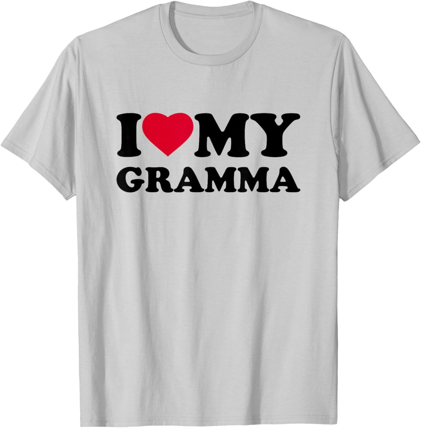I Love My Gramma Heart Grandma Family T-Shirt - T-Shirt | Ash