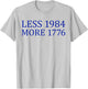 Less 1984 More 1776 Free Speech First Ammendment T-Shirt - T-Shirt | Ash
