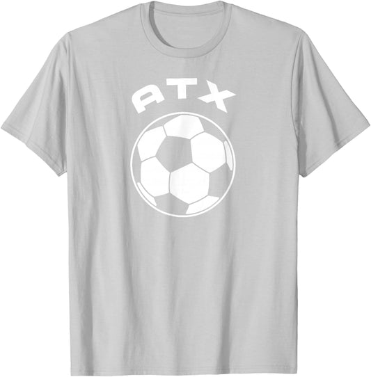 ATX/Austin TX Retro Athletic Design in White T-Shirt - T-Shirt | Ash