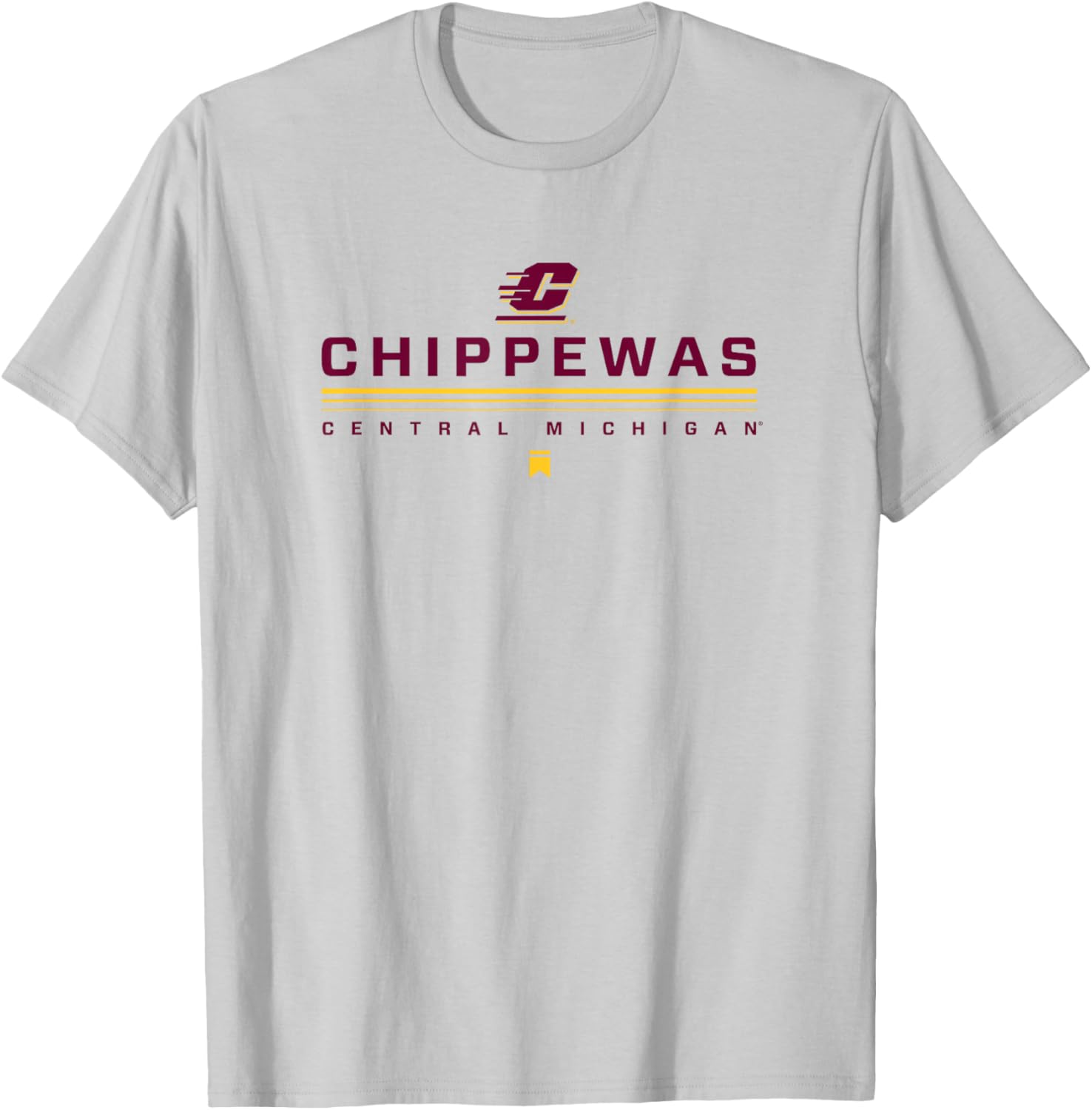 Central Michigan University CMU Chippewas Lines T-Shirt - T-Shirt | Ash