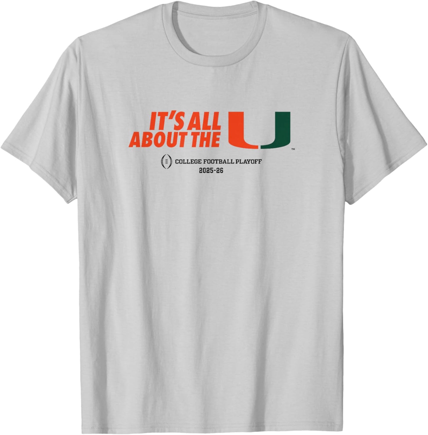 Miami 2025-26 College Football Playoff All About U (White) T-Shirt - T-Shirt | Ash